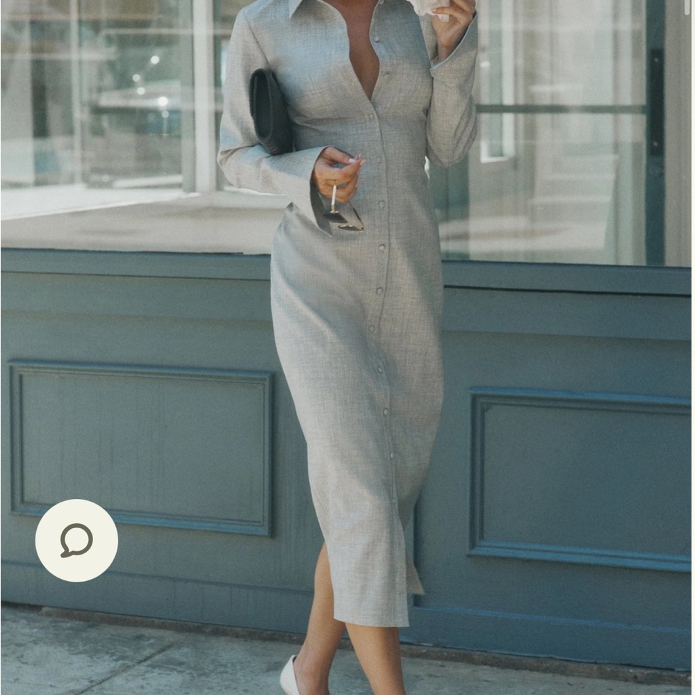 Meshki Light Gray Button-Down Shirt
